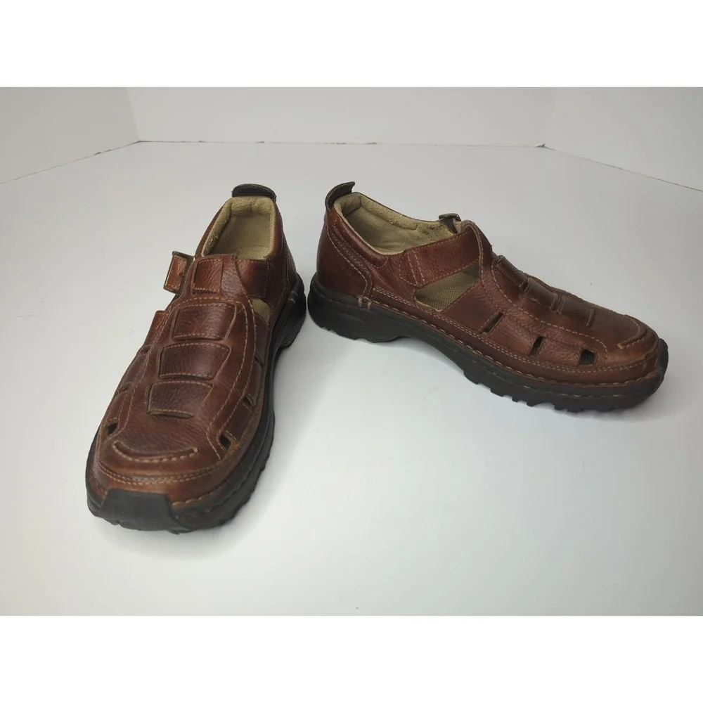 L.L. Bean Leather Fisherman Sandals Mens 8 Brown Caged Grandpacore Gorpcore